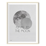 Plakat fly me to the moon 50 x 70 cm fra A:Sign - Tinashjem